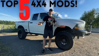 My Top 5 Off Road Mods For Your 2009-2018 Dodge RAM!!! Full Size Off Roading (Budget Build)