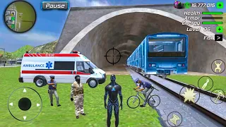 Black Hole Rope Hero Vice Vegas - Ambulance at Train Station #5 - Android Gameplay