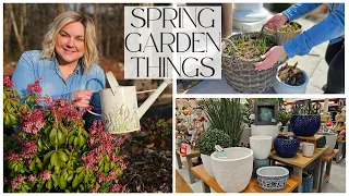 Spring Blooms, Seedlings Update, TJ Maxx Pots, Planters & Fun Garden Things!