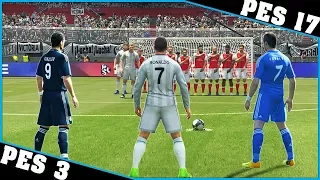 CRISTIANO RONALDO free kicks evolution [PES 3 - PES 17] ⚽