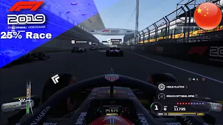 F1 2019 gameplay | 25% Race At China | Alex Albon | Red Bull