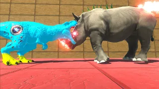 CAPTAIN AMERICA T-REX vs MUTANT RINO DEATH RUN - Animal Revolt Battle Simulator