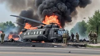 20 CH-47 helicopters carrying 700 elite US and German troops were hit by Russian missiles