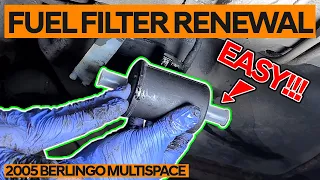 EASY!!! Replacing the FUEL FILTER on my 2005 Citroen Berlingo Multispace 1.6 16v Petrol (TU5JP4)