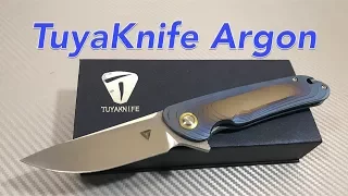 TuyaKnife Argon T1702 titanium framelock flipper knife  Smooth,competent and a great price !!