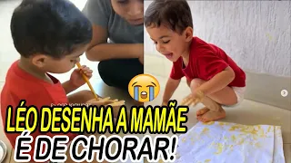 LÉO PEDIU PARA DESENHAR A MAMÃE ENCANTANDO A VOVÓ ZAIDA HUFF E LEVOU OS FÃS AO CHORO😭