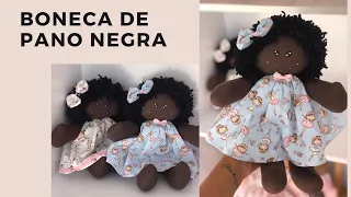 Como fazer boneca de pano negra