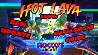 Hot Lava Second Part of Rocco's Arcade Update | All Challanges (Mini Rocco's & Golden Pins)