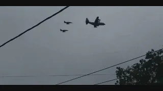 42 aniversario del Bautismo de Fuego de la Fuerza Aérea Argentina. Hércules KC-130H TC-70 y A-4AR