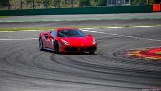 7x Ferrari 488 GTB on Track ! Drifting, Accelerations, Fly By's