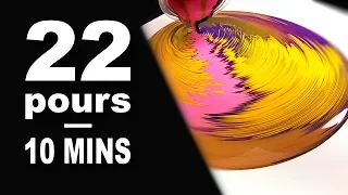 22 Acrylic pours in 10 minutes - Satisfying Acrylic Pouring Compilation - Part one