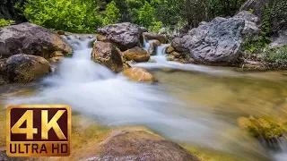 Relaxing 2 Hours of Clear Mountain Stream - 4K Nature Video with Water Sounds