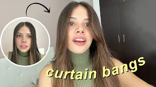 Me hago las CURTAIN BANGS en casa 💇‍♀️✂️ | Darlen Am