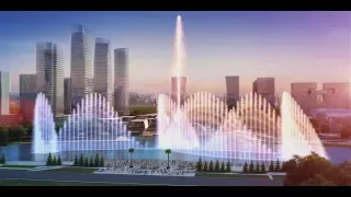 amaing fountain water dancing fountain show concept in changzhou city in china