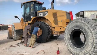 Challenge accepted by two men change tire without machine👀