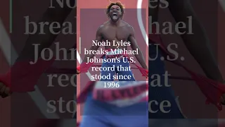 Noah Lyles breaks Michael Johnson's U.S. record that stood since 1996 || #shorts