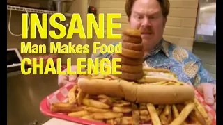 MAN MAKES FOOD!  INSANE Hot Dog Platter Making Challenge!!!