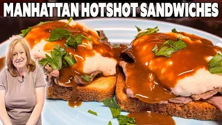 MANHATTAN HOTSHOT Open Faced Roast Beef Sandwich