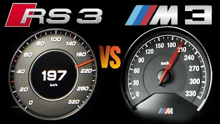 2017 Audi RS3 vs 2015 BMW M3 F80 Acceleration 0-100 km/h & 0-200km/h