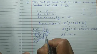 Class 9 - Exercise 13.1 - Q 1 | A plastic box 1.5 m long 1.25m wide and 65 cm deep is to be made it