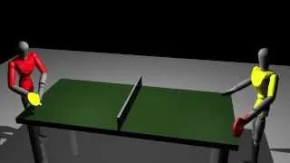 Autodesk Maya animation, table tennis match