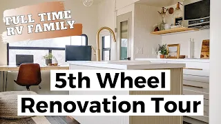 RV Renovation REVEAL TOUR | Before & After | Huge Kitchen! | Full-Time RV Family
