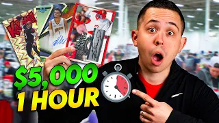 I Have ONE HOUR To Spend $5,000 at a Card Show! 💰