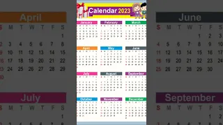 Calendar 2023 / New year 2023🎉 / new year date #newyearcalendar2023