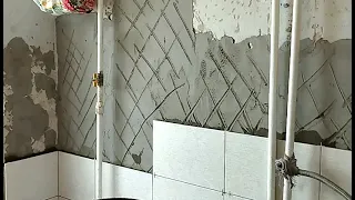 Укладка плитки на кривые стены в "хрущевке". Обзор