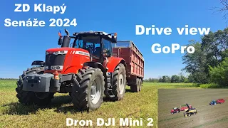 Driver view/Massey Ferguson 7724/Annaburger 20,14/Odvoz senáže 2024/ZD Klapý/GoPro H 12/DJI Mini 2