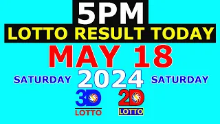 5pm Lotto Result Today May 18 2024 (PCSO)
