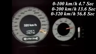 Mercedes E55 AMG Kompressor W211 Acceleration 0-320 km/h top speed Vmax