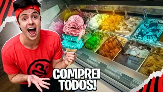 FUI EM UMA SORVETERIA E COMPREI TODOS OS SABORES DE SORVETE!