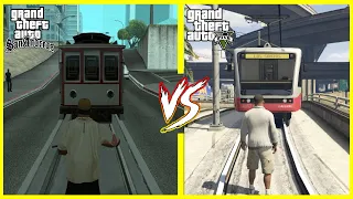 GTA 5 TRAM VS GTA SAN ANDREAS TRAM - WICH IS THE BEST?