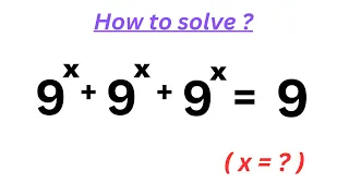 Solve exponential Question  I  Math Olympiad Problem