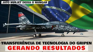 Voará até março: Jato supersônico feito em parceira com empresa brasileira deixa o hangar na Turquia