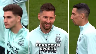 Lionel Messi, Julian Alvarez, Di Maria train with Argentina at Wembley Stadium ahead of Finalissima