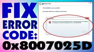 Код ошибки 0x8007025D при установке Windows 10