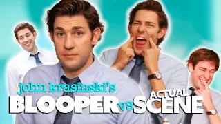 John Krasinski's Bloopers VS the Actual Scenes on The Office | Comedy Bites