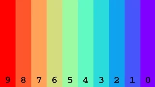 Numbers from 0 to 1,000,000,000 with colors