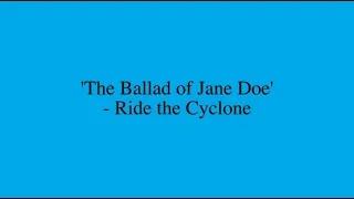 The Ballad of Jane Doe | Ride the Cyclone | Piano
