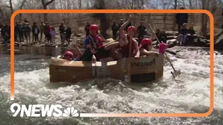 Mines students compete in Cardboard Boat Races