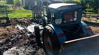 здравствуйте, пытаюсь почистить в загоне у телят,но пока не получается, толстый слой, будет чистить