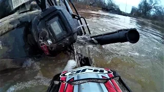 Mud Creek | JH Flips His Honda Rancher In The Creek