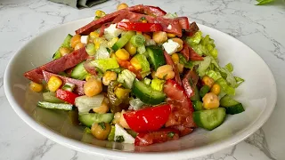 “The Complete Meal Bowl: chickpeas , Lettuce & Power!” Mediterranean salad recipe🥗