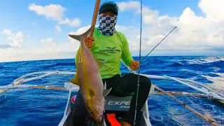 Amberjack caught jigging sideways with strong current and wind | Fishing in the Philippines | Jiggin