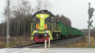 Тепловоз ТЭМ2-2924 на перегоне Ахтме-Вийвиконна / TEM2-2924 between Ahtme and Viivikonna