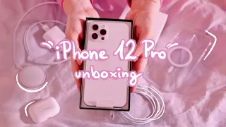🍎Aesthetic unboxing ✨iPhone 12 Pro + AirPods Pro ✨+ accessories