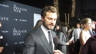 Jamie Dornan at A Private War movie premiere in Beverly Hills.