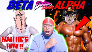 RANKING OF JOJO CHARACTERS FROM BETA TO ALPHA REACTION - NON JOJO FAN REACTS BLIND REACTION!